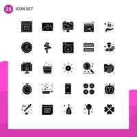 Set of 25 Modern UI Icons Symbols Signs for valentines date photo calendar digital Editable Vector Design Elements