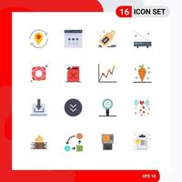 Mobile Interface Flat Color Set of 16 Pictograms of equipment electric website devices discount Editable Pack of Creative Vector Design Elements