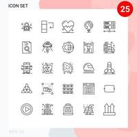 25 Creative Icons Modern Signs and Symbols of search hr science hosting center data center Editable Vector Design Elements