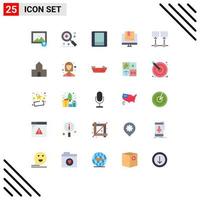 paquete de iconos de vector de stock de 25 signos y símbolos de línea para conexión de red alternar conectar tienda elementos de diseño de vector editables