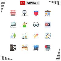 16 Universal Flat Colors Set for Web and Mobile Applications board presentation pills conference usa Editable Pack of Creative Vector Design Elements