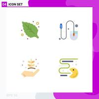 4 Thematic Vector Flat Icons and Editable Symbols of environment garden computer tool nature Editable Vector Design Elements