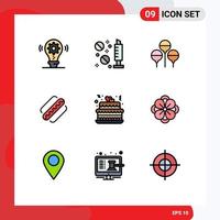 9 Creative Icons Modern Signs and Symbols of wedding cake bloon states american Editable Vector Design Elements