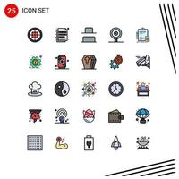 25 iconos creativos, signos y símbolos modernos de banca, imágenes de destino, finanzas, elementos de diseño de vectores editables verticales