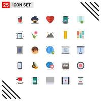 Stock Vector Icon Pack of 25 Line Signs and Symbols for location gallery share application medical sign Editable Vector Design Elements