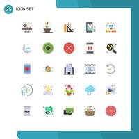 Group of 25 Modern Flat Colors Set for share iot scale internet ruler Editable Vector Design Elements