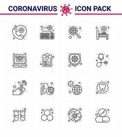 Coronavirus 2019nCoV Covid19 Prevention icon set coronavirus hospital bed scan virus bed magnifying viral coronavirus 2019nov disease Vector Design Elements