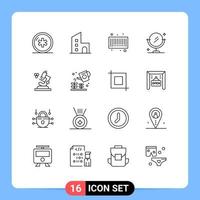 16 Thematic Vector Outlines and Editable Symbols of microscope clean modern cleaning code Editable Vector Design Elements