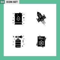 Universal Solid Glyph Signs Symbols of can launch oil shuttle celebration Editable Vector Design Elements