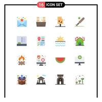 16 Creative Icons Modern Signs and Symbols of education usa cream sports baseball Editable Pack of Creative Vector Design Elements