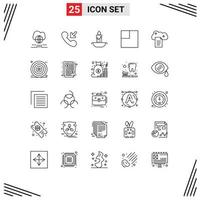 25 Universal Line Signs Symbols of sky docs file storage fire digital storage scale Editable Vector Design Elements