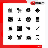 Set of 16 Modern UI Icons Symbols Signs for key toy persentage rattle baby toy Editable Vector Design Elements