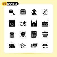 16 Creative Icons for Modern website design and responsive mobile apps 16 Glyph Symbols Signs on White Background 16 Icon Pack vector