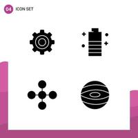 Universal Solid Glyphs Set for Web and Mobile Applications basic central wheel energy network Editable Vector Design Elements