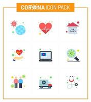 25 conjunto de iconos de emergencia de coronavirus diseño azul, como pulsos salud cuidado del corazón quedarse en casa coronavirus viral 2019nov elementos de diseño de vectores de enfermedad