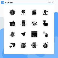 16 iconos creativos signos y símbolos modernos de caja mujer naturaleza configuración femenina elementos de diseño vectorial editables vector