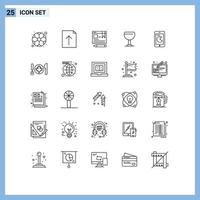 25 Creative Icons Modern Signs and Symbols of hardware mobile text buy drink Editable Vector Design Elements