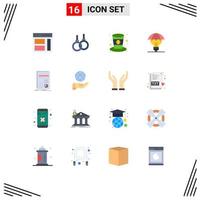 16 iconos creativos signos y símbolos modernos de defensa de patentes copyright leprechaun paquete editable de elementos de diseño de vectores creativos