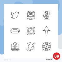 Modern Set of 9 Outlines and symbols such as home tablet parking pill psp Editable Vector Design Elements