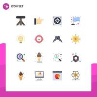 Modern Set of 16 Flat Colors and symbols such as marketing audience finish education light Editable Pack of Creative Vector Design Elements