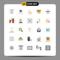 Mobile Interface Flat Color Set of 25 Pictograms of radio router intensity receiver hand Editable Vector Design Elements