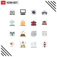 Pictogram Set of 16 Simple Flat Colors of xbox pad imac game music Editable Pack of Creative Vector Design Elements