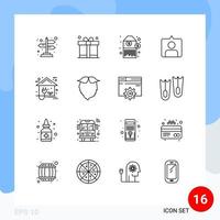 16 Thematic Vector Outlines and Editable Symbols of power greenhouse price energy sets Editable Vector Design Elements