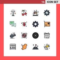 16 Creative Icons Modern Signs and Symbols of message chat spring tick gear Editable Creative Vector Design Elements