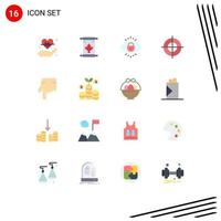 Modern Set of 16 Flat Colors and symbols such as hand finger eye mark goal Editable Pack of Creative Vector Design Elements