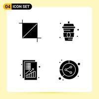 4 Creative Icons for Modern website design and responsive mobile apps 4 Glyph Symbols Signs on White Background 4 Icon Pack vector