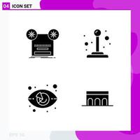 Solid Icon set Pack of 4 Glyph Icons isolated on White Background for Web Print and Mobile vector