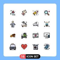 16 Creative Icons Modern Signs and Symbols of monk search easter magnifier presentation Editable Creative Vector Design Elements