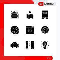 Modern Set of 9 Solid Glyphs Pictograph of gadget devices pin connected shorts Editable Vector Design Elements