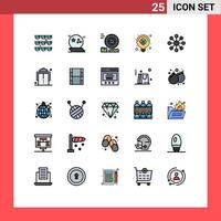 Universal Icon Symbols Group of 25 Modern Filled line Flat Colors of server solution scary puzzle idea Editable Vector Design Elements