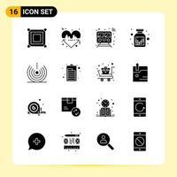 16 Creative Icons for Modern website design and responsive mobile apps 16 Glyph Symbols Signs on White Background 16 Icon Pack vector