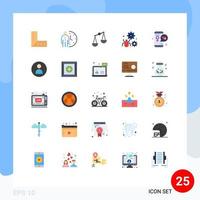 Set of 25 Modern UI Icons Symbols Signs for day gear balance setting antivirus Editable Vector Design Elements