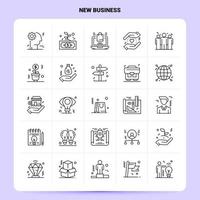 OutLine 25 New Business Icon set Vector Line Style Design Black Icons Set Linear pictogram pack Web and Mobile Business ideas design Vector Illustration