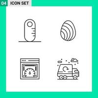 Pack of 4 Line Style Icon Set Outline Symbols for print Creative Signs Isolated on White Background 4 Icon Set vector