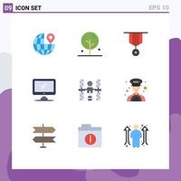 Universal Icon Symbols Group of 9 Modern Flat Colors of complex imac decoration device computer Editable Vector Design Elements