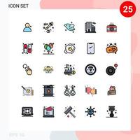 Set of 25 Modern UI Icons Symbols Signs for images cam fly camera skyscraper Editable Vector Design Elements