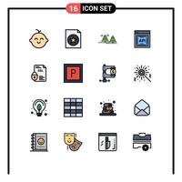 Stock Vector Icon Pack of 16 Line Signs and Symbols for document banking jungle software api concept Editable Creative Vector Design Elements