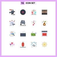 16 Flat Color concept for Websites Mobile and Apps wallet fashion ux accessories hospital Editable Pack of Creative Vector Design Elements