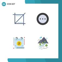 Pack of 4 creative Flat Icons of crop calendar web loading percent Editable Vector Design Elements