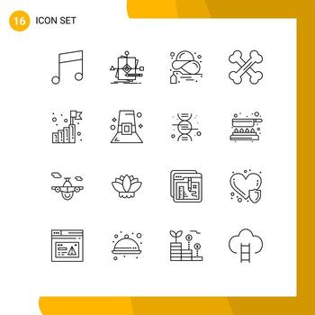 grupo de 16 esquemas modernos establecidos para laboratorio de negocios comprar huesos elementos de diseño vectorial editables de verano vector