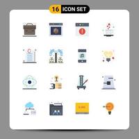 Set of 16 Modern UI Icons Symbols Signs for document love internet heart mac Editable Pack of Creative Vector Design Elements