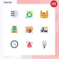 Stock Vector Icon Pack of 9 Line Signs and Symbols for message letter construction envelope e Editable Vector Design Elements
