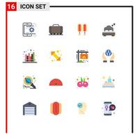 Pack of 16 Modern Flat Colors Signs and Symbols for Web Print Media such as forecast business pendant bed summer Editable Pack of Creative Vector Design Elements