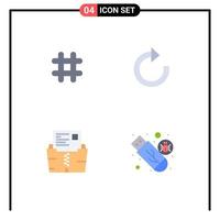 Pack of 4 creative Flat Icons of follow document twitter refresh folder Editable Vector Design Elements