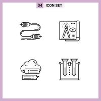 User Interface Pack of 4 Basic Filledline Flat Colors of buzz blue print marketing document secure Editable Vector Design Elements