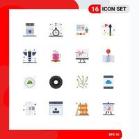 Set of 16 Modern UI Icons Symbols Signs for holiday celebration analytics axe people Editable Pack of Creative Vector Design Elements